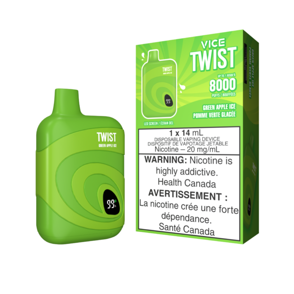 VICE TWIST DISPOSABLE - GREEN APPLE ICE (5PC/CTN)