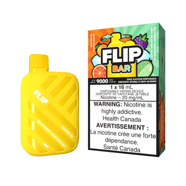 FLIP BAR DISPOSABLE - ORANGE ICE AND BLACKBERRY HONEYDEW ICE (5PC/CTN)